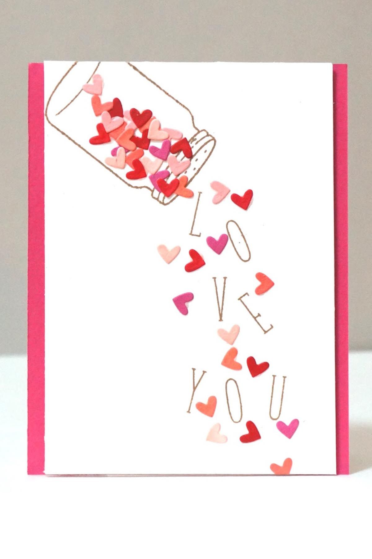 22 Cute DIY Valentine S Day Cards Homemade Card Ideas For Valentine S Day   Falling Hearts Card 